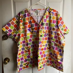 Halloween 3X scrub top